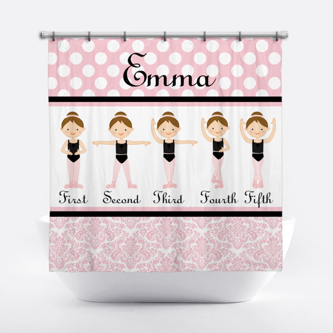 Ballerina Personalized Shower Curtain Ballet Shower Curtain Etsy