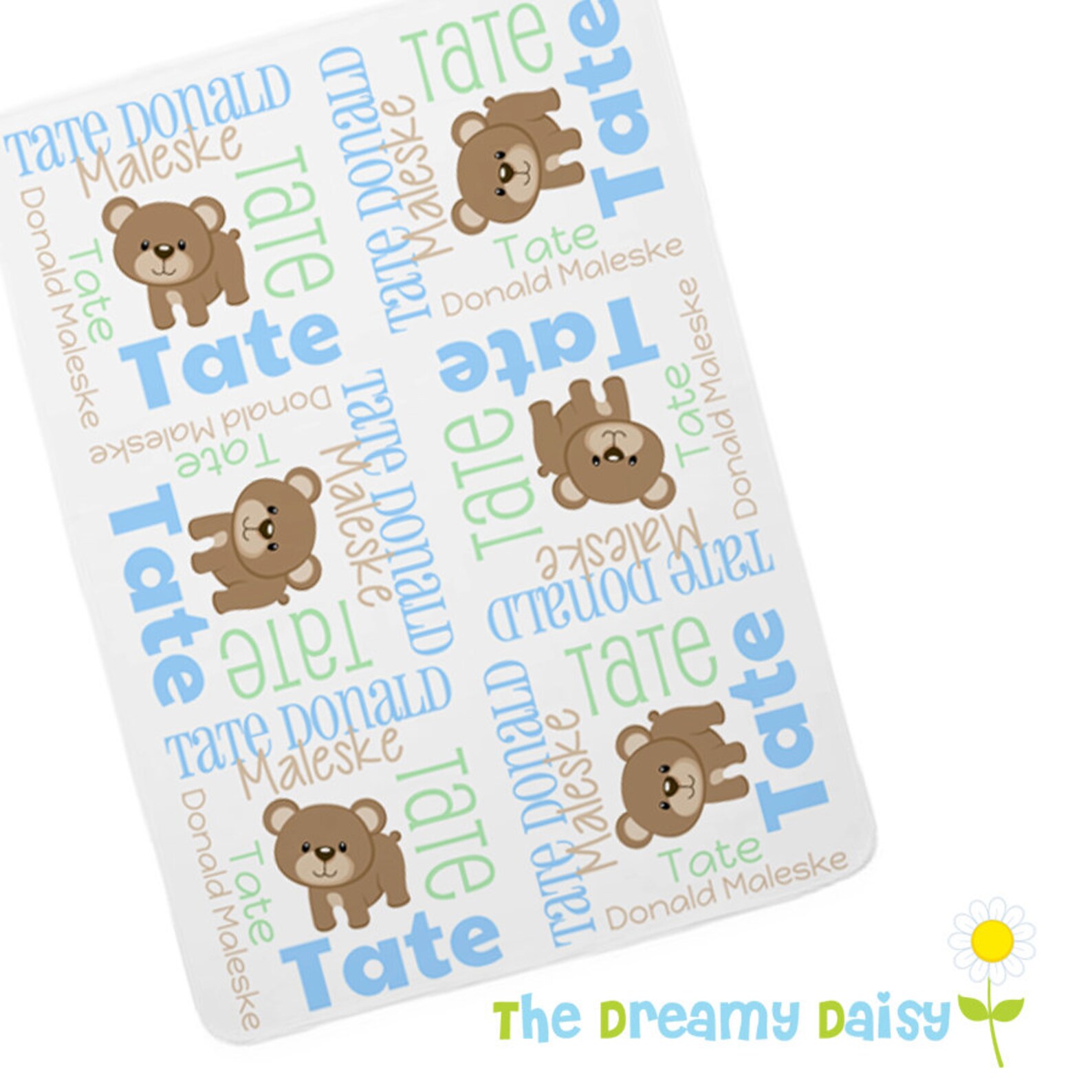 Personalized Baby Boy Blanket Bear Receiving Blanket Etsy