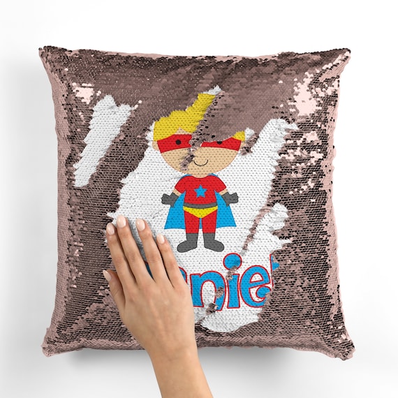 Superhero Sequin Throw Pillow Boy sequin pillow | Etsy