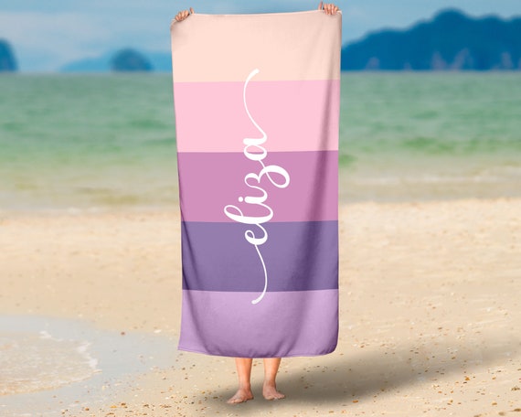 Personalised Unicorn Towels Add Your Name Kids Birthday Beach Towel 