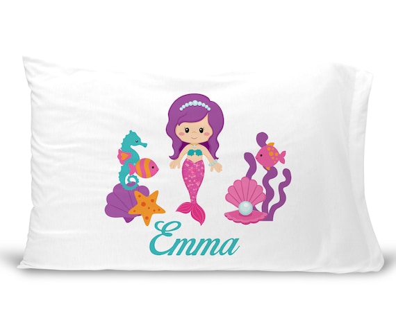 Personalized Mermaid Pillowcase Personalized Pillowcase Girls Mermaid