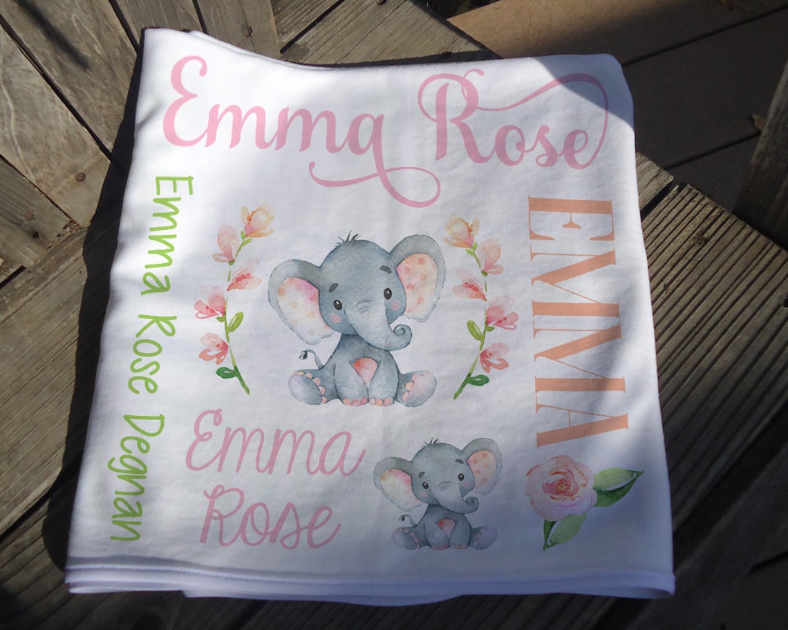 Preemie Baby Elephant Receiving Blanket