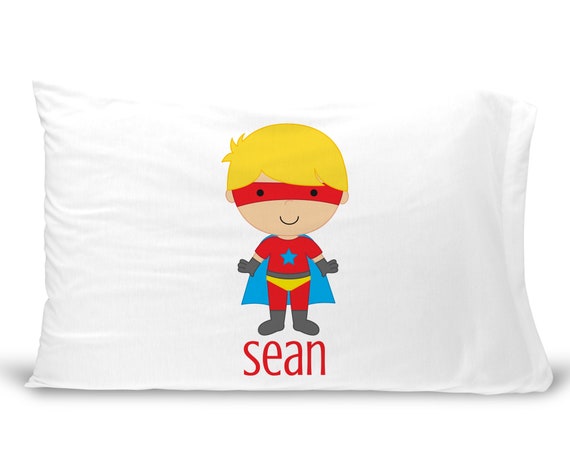 Personalised Children Superhero Pillowcase Printed Gift Custom Print New 