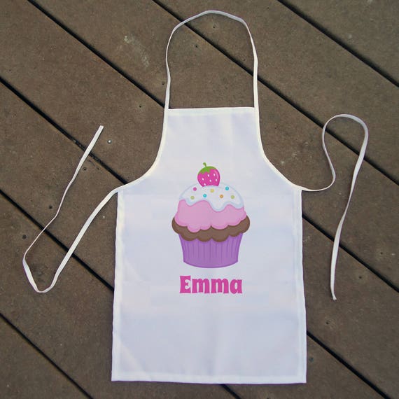 Aprons for kids Kids Stocking Stuffer Girls Cupcake Apron Personalized Gift for Kids Monogram Kids Baking Apron Kids Apron Personalized