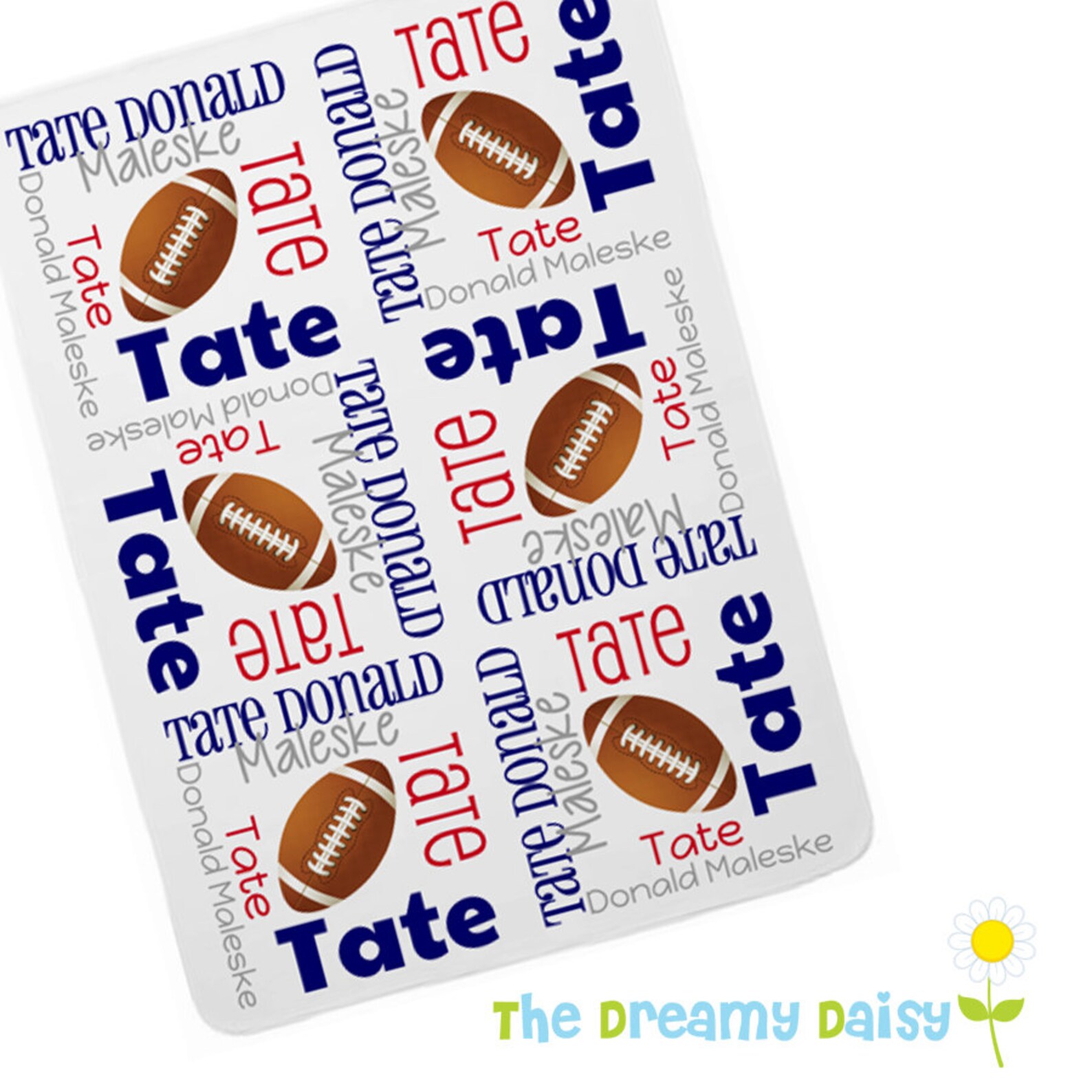 Personalized Football Baby Blanket Football Receiving Etsy