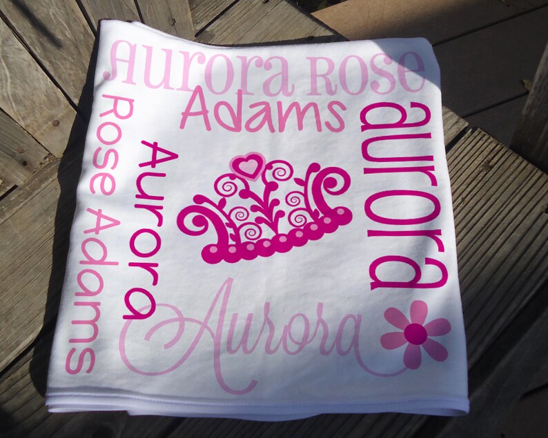Personalized Tiara Baby Blanket Princess Crown Receiving Etsy