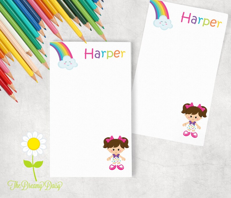 Personalized Kids' Notepad Rainbow Notepad for Girls Etsy
