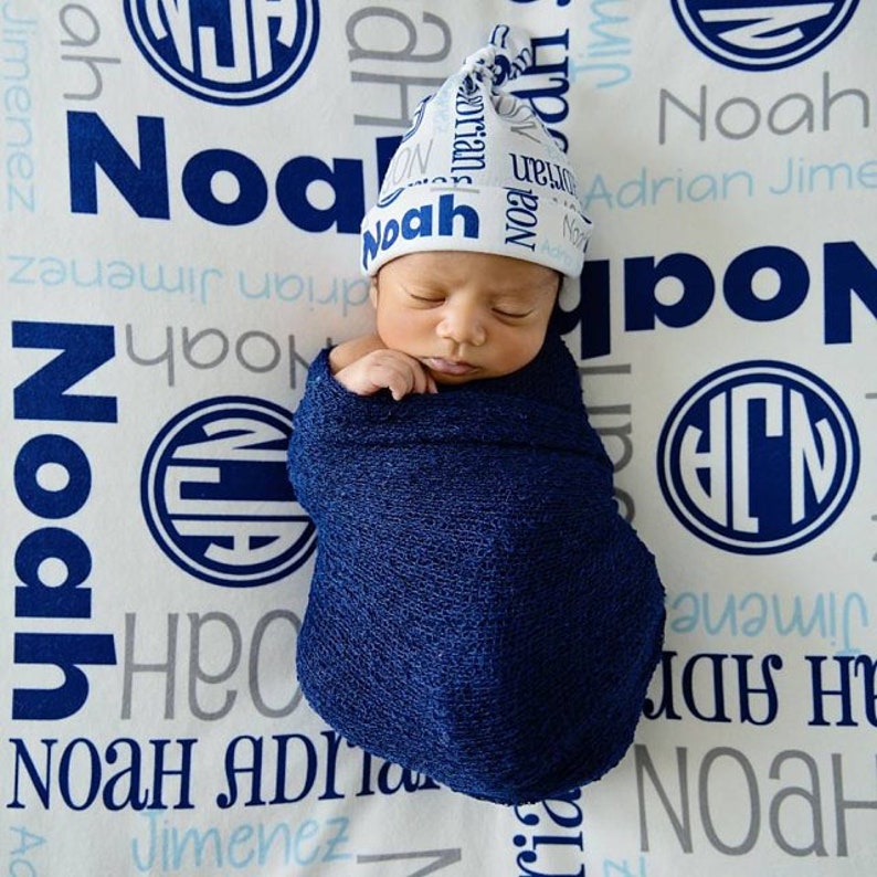 Baby Name Reveal Blanket Personalized Receiving Blanket Etsy
