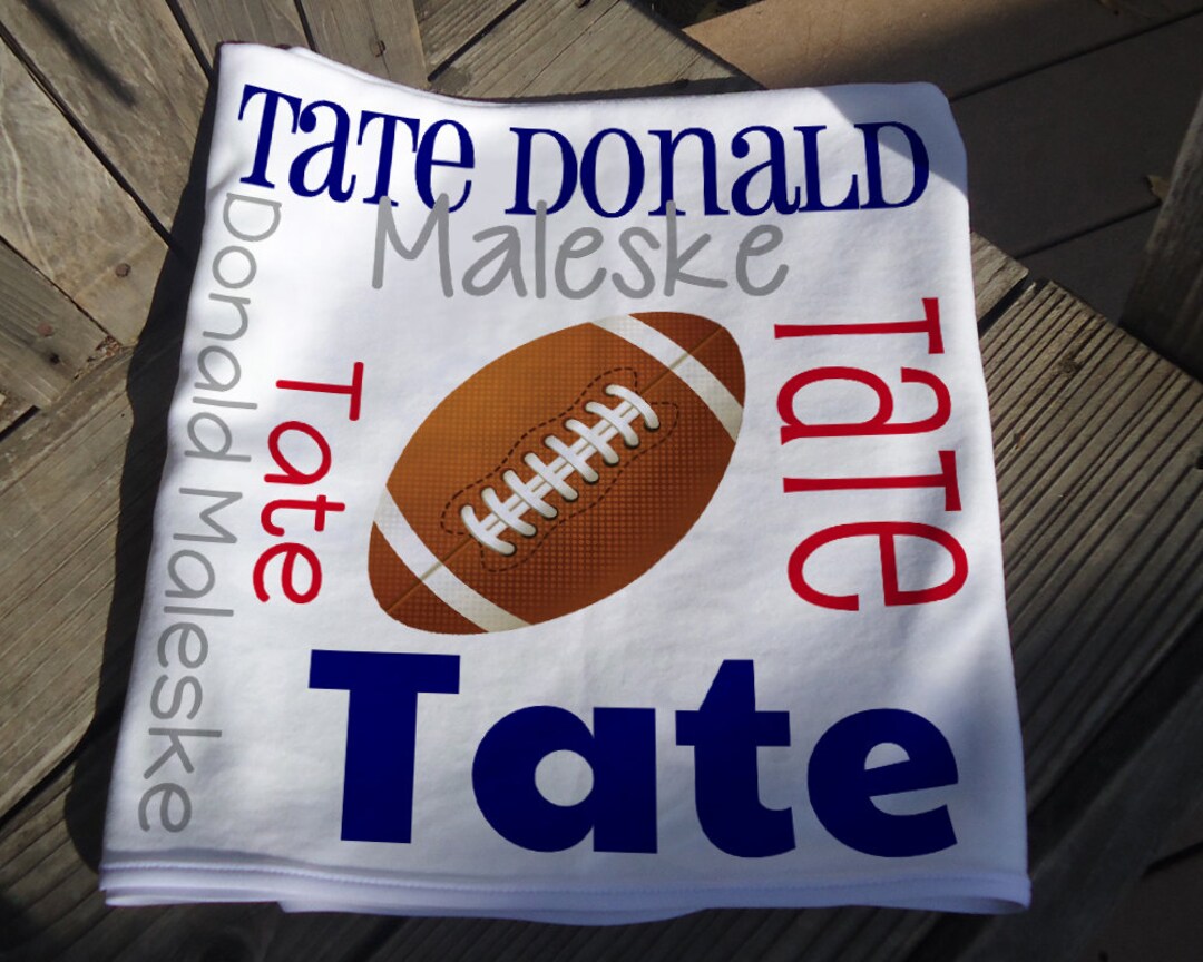 Personalized Football Baby Blanket Football Receiving Etsy
