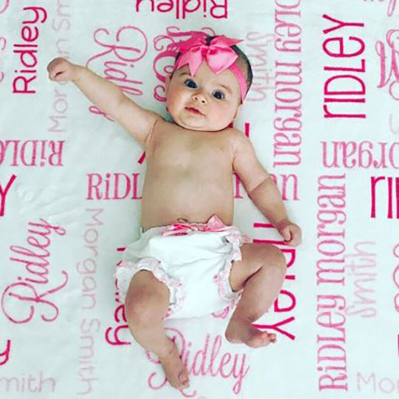 Personalized Baby Girl Blanket With Name & Monogram Fleece Etsy