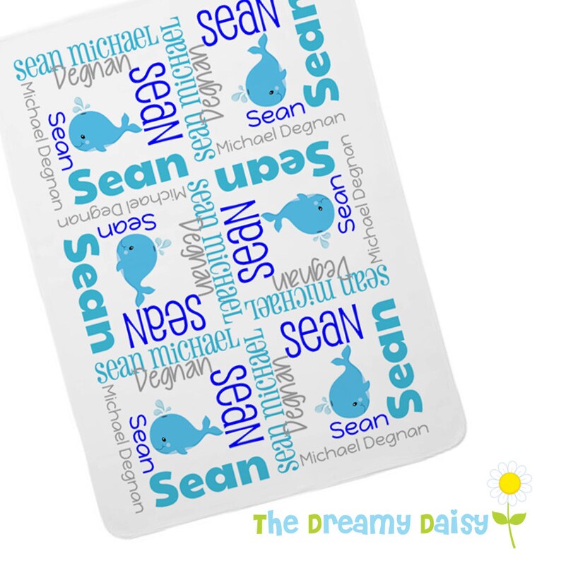 Personalized Whale Baby Blanket Boy Whale Receiving Blanket Etsy