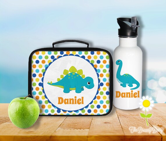 dinosaur lunch box and bottle