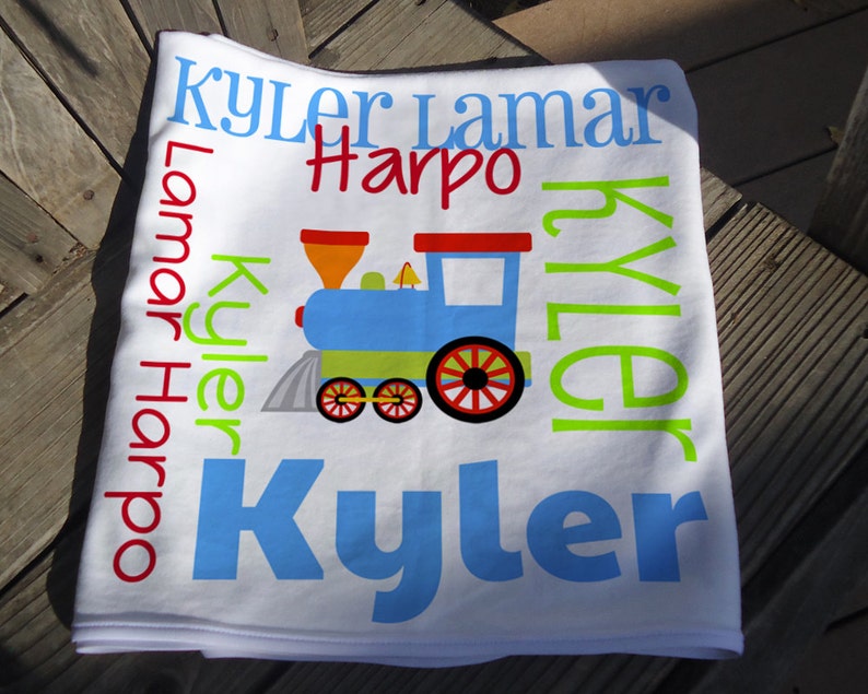 Personalized Train Baby Blanket Train Receiving Blanket Etsy