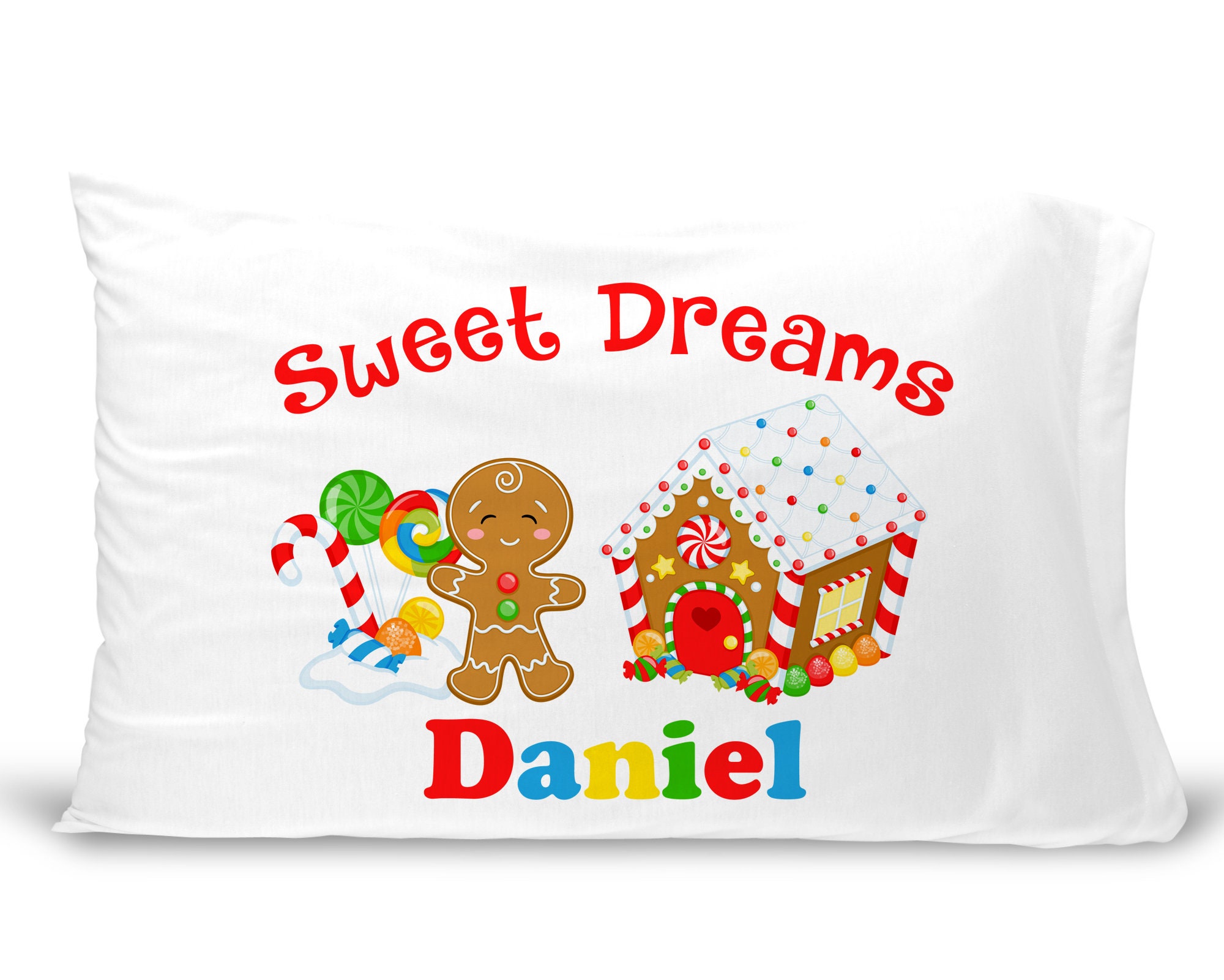 Personalized Christmas Pillowcase Gingerbread House Etsy