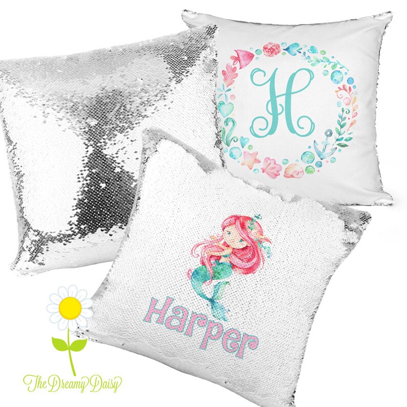 mermaid sequin cushion