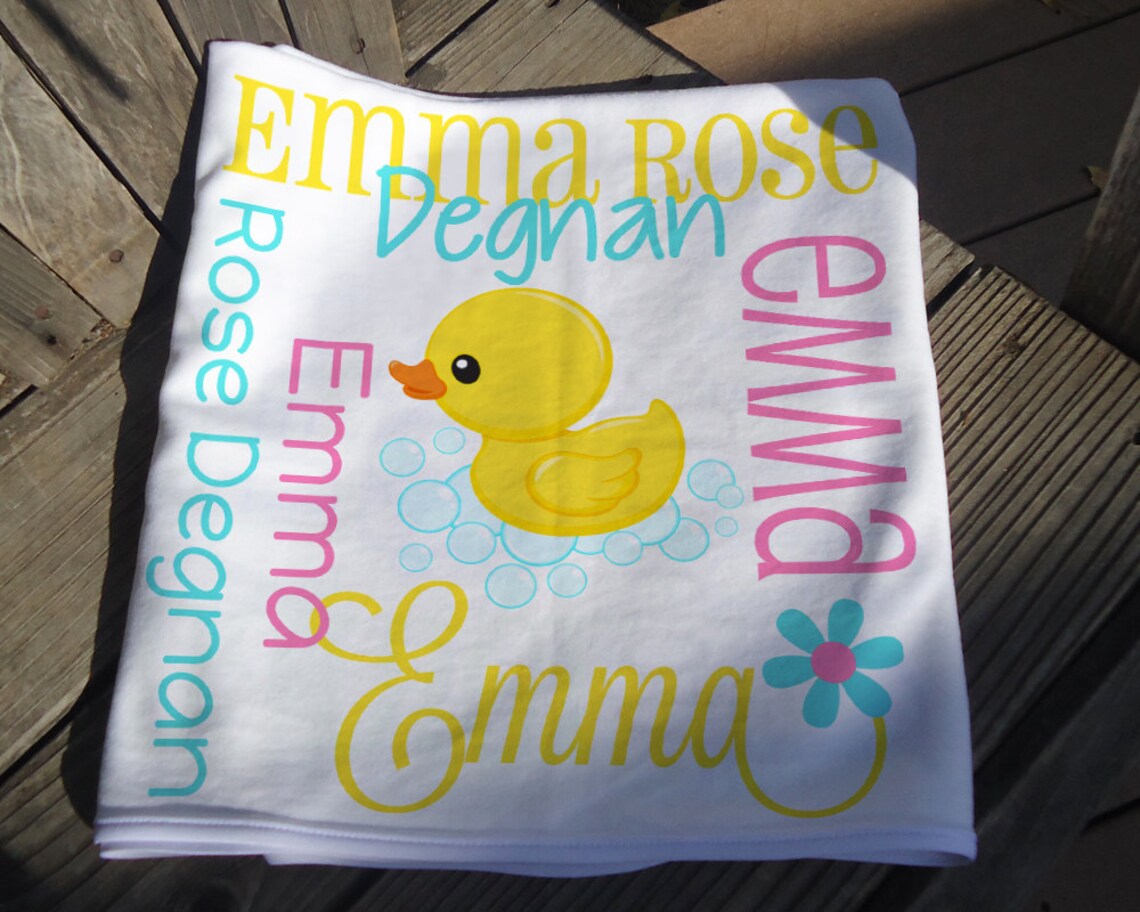 Personalized Duck Baby Blanket Yellow Ducky Receiving Etsy