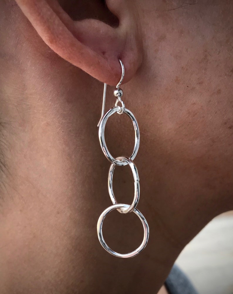 Sterling Silver Triple Hoop earrings