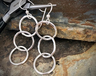 Sterling Silver Triple Hoop earrings