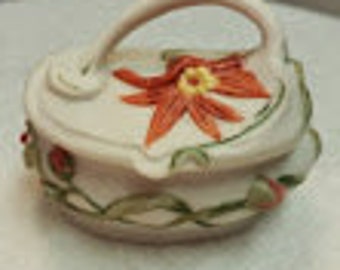 Starburst Floral Porcelain Box