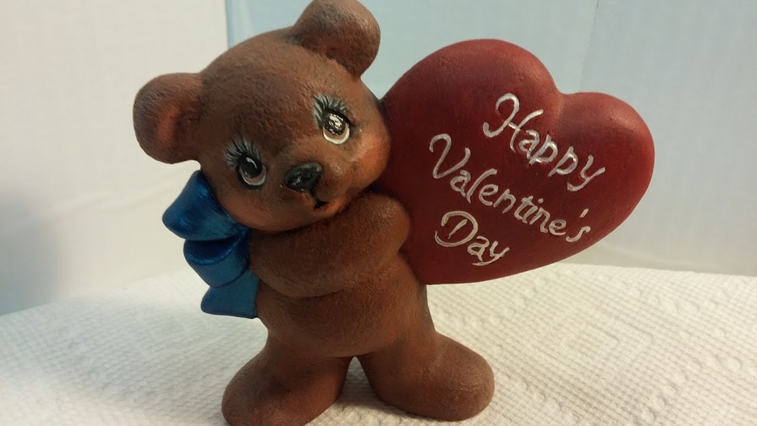 Bear with Valentine's Heart | Etsy