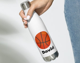 Personalized Basketball Stainless Steel Water Bottle, Insulated Bottles for kids, Sports Gift, Basketball Party, Coach gift, School Bottle