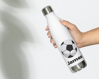 Personalized Soccer Water Bottle, Stainless Steel Insulated, Personalized water bottles for kids, Stadium Sports Bottle, sports Water Bottle
