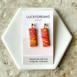 Clay Earrings- The Rectangle- Hypoallergenic- Lightweight - Handmade- Statement Jewelry