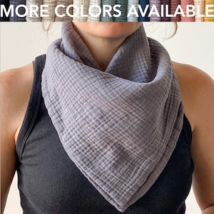 ADULT Dignity BANDANA - 100% Cotton, Thick 8 Ply Muslin Gauze, Adjustable Size For Teens & Adults, Useful For Special Needs + Fashion