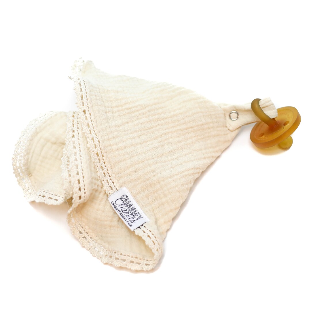 Security Blanket With Pacifier Attachment, Lightweight Pacifier Holder