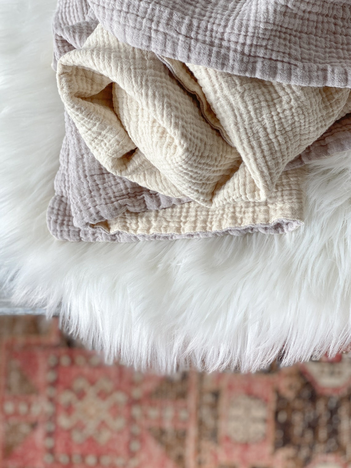 Gender Neutral Cotton Gauze Baby Blanket / Reversible Baby Etsy