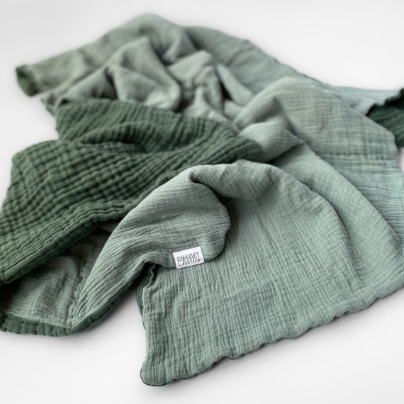 Sage Green Cotton Gauze Baby Blanket Blanket for Baby Boy or Etsy