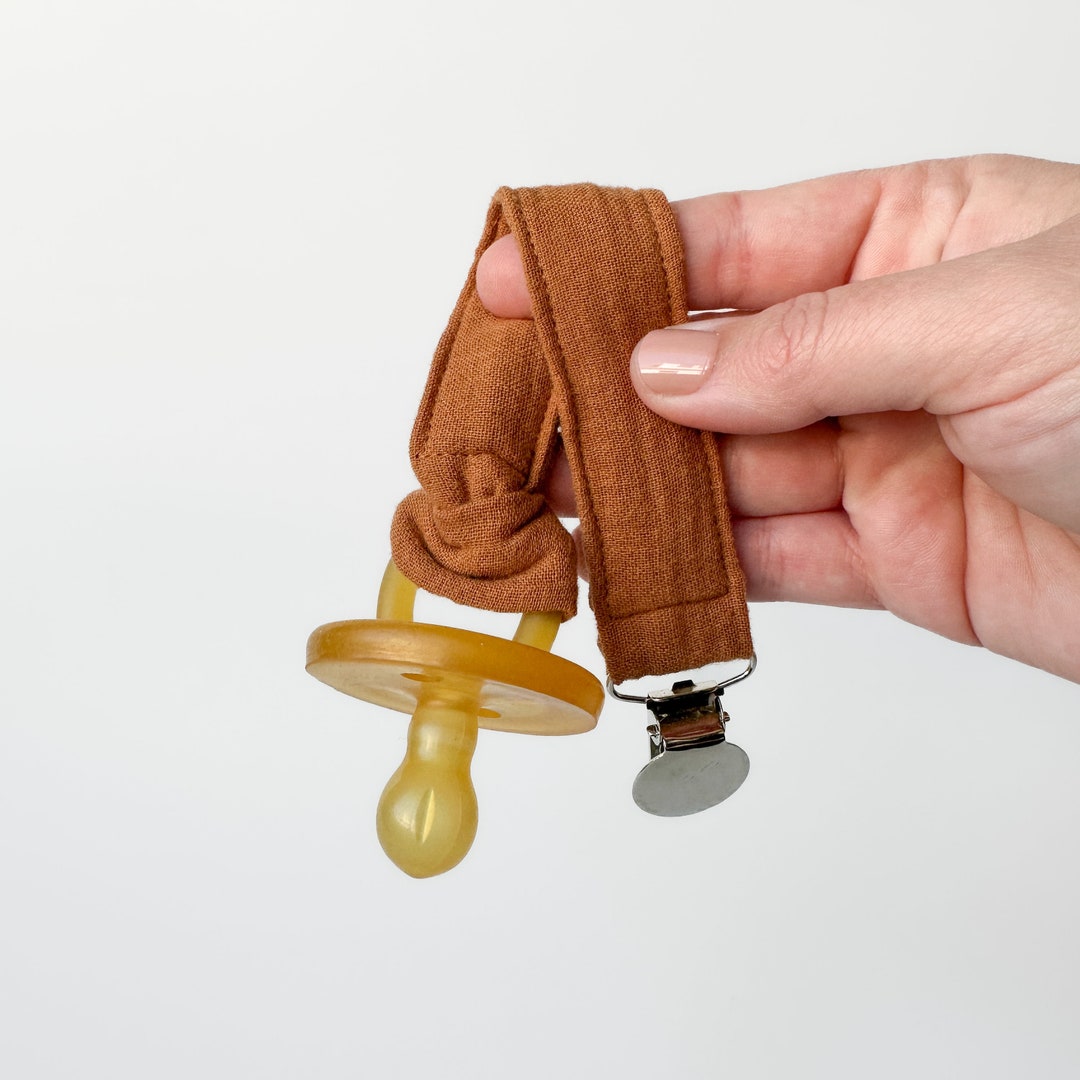 The Classic Pacifier Clip / RUST Orange Paci Tether / Fits Etsy