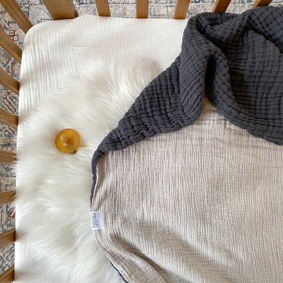 Gray Cotton Gauze Baby Blanket Blanket for Baby Boy or Baby Etsy