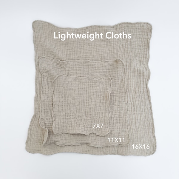10 PACK of WASHCLOTHS / Muslin Baby Washcloth / Lightweight Soft Washcloth Set / Newborn Baby / Thin Washcloths / Quick Drying Cloths