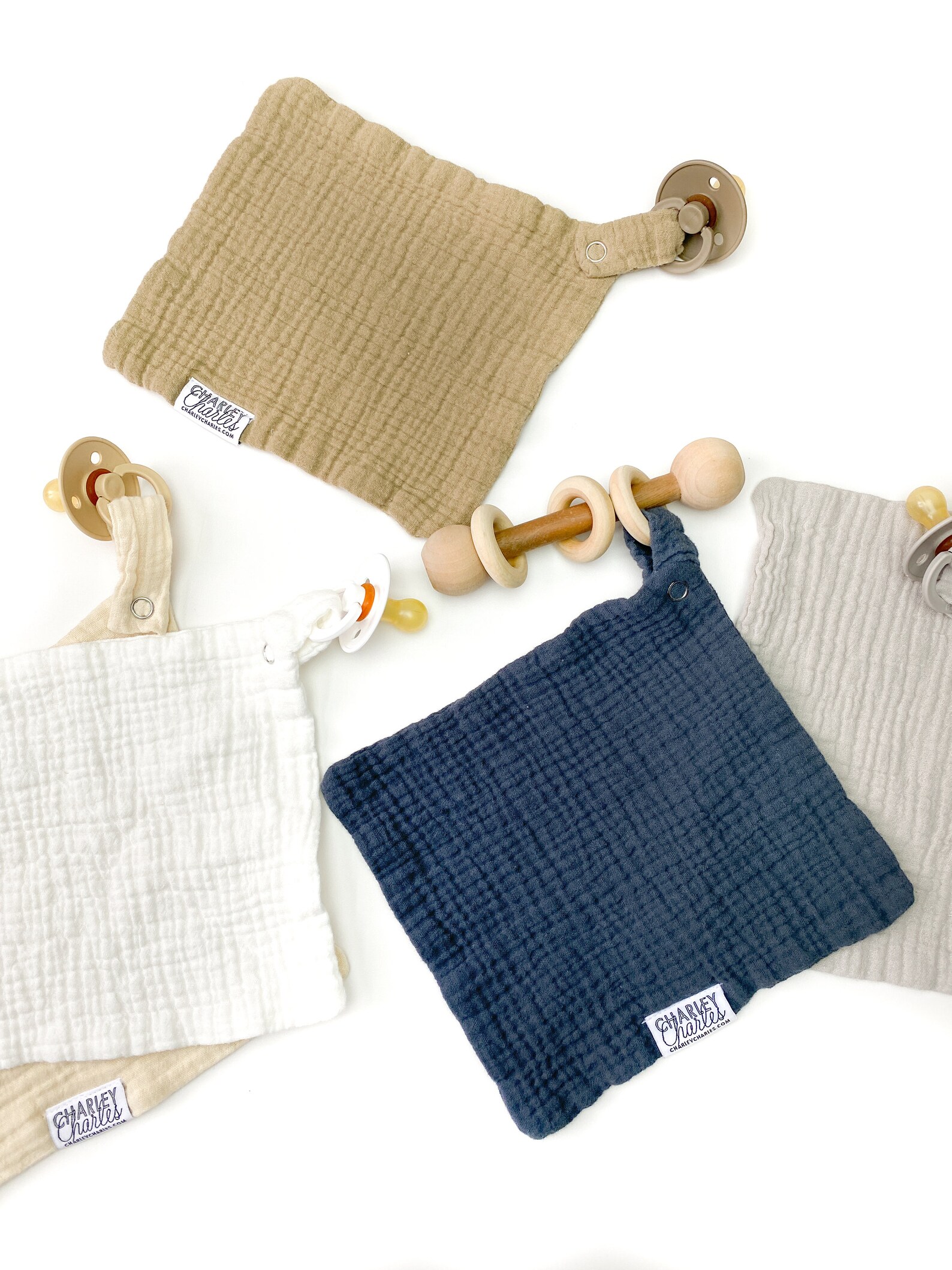 MINI Pacifier Holder Blanket SET of 2 // Small 7X7 Baby Etsy