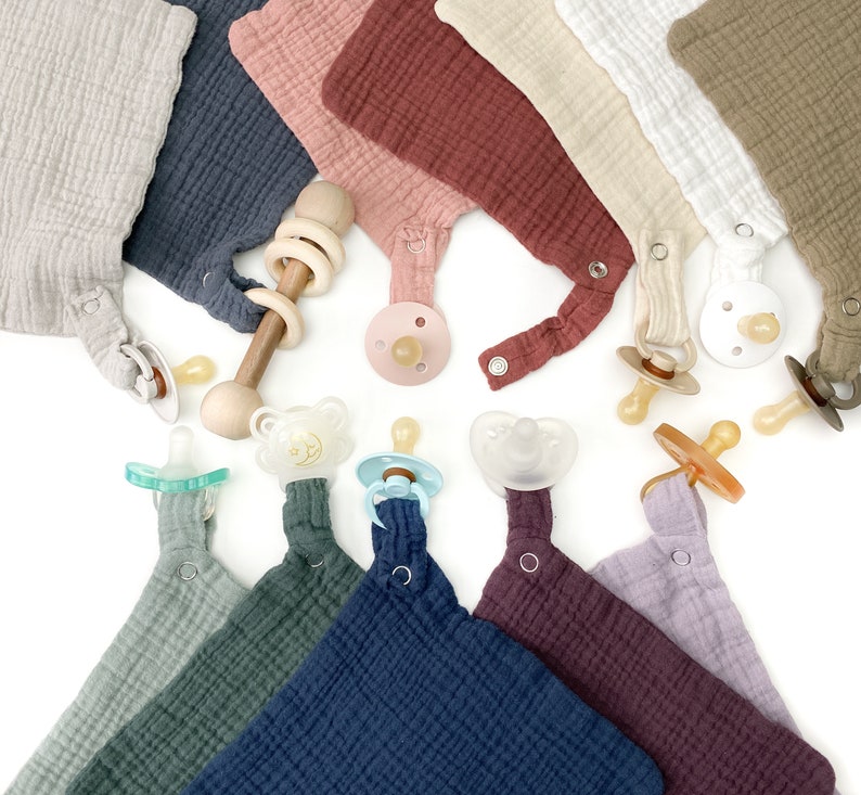 MINI Pacifier Holder Blanket SET of 2 // Small 7X7 Baby Etsy