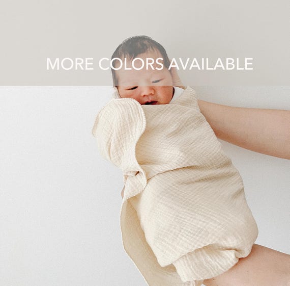 Very Lightweight Baby Swaddle Blanket / Many Colors / 2Ply THIN Breathable Cotton Muslin Gauze Gender Neutral Essential Newborn Shower Gift