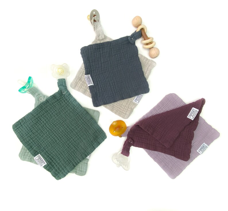 MINI Pacifier Holder Blanket SET of 2 // Small 7X7 Baby Etsy