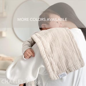 Best Baby Burp Cloth / ONE 8 Ply Layered Thick Muslin Gauze Cushioned Shoulder Drool Cloth  / Compact Size 16X7 / Necessary Newborn Gift