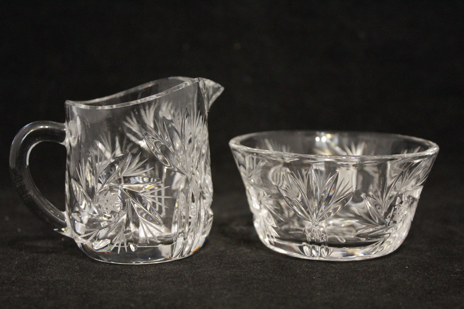 Vintage Pinwheel Crystal Creamer & Sugar Bowl Set Etsy