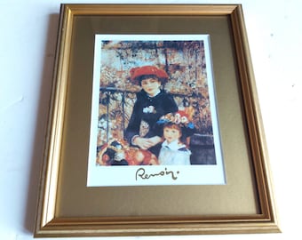 Litografía offset de pequeño formato "Dos hermanas" basada en una obra de Pierre-Auguste Renoir (PR339)