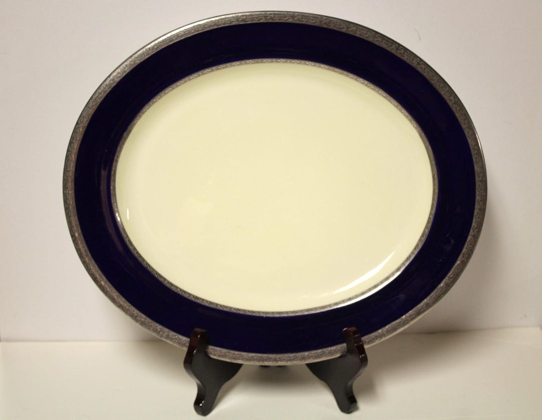 Rare C1930 Royal Worcester Pattern Z577 Platinum Band Cobalt Rim 15 ...