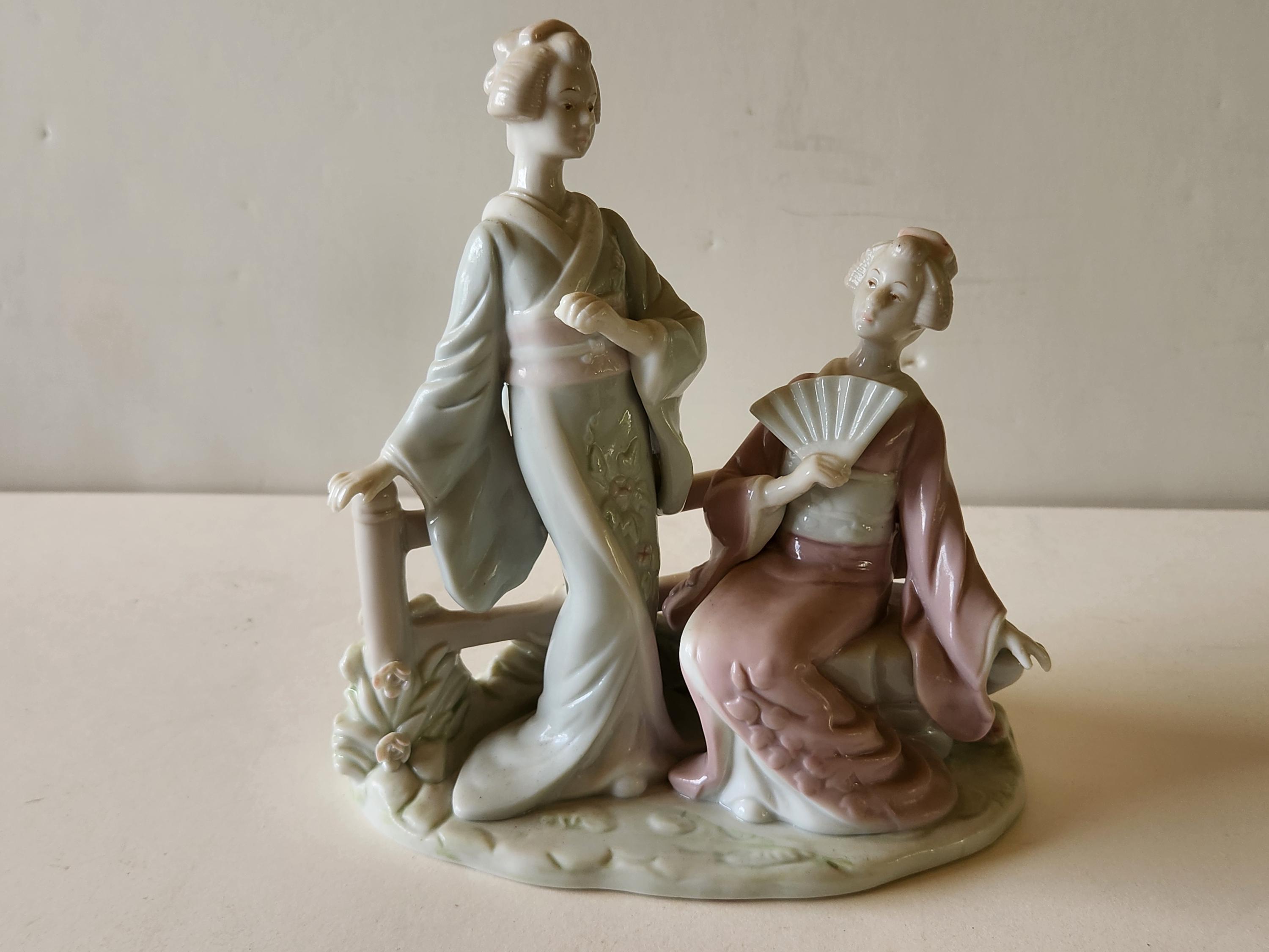 Vintage Sitting & Standing Asian Ladies Classic Collection Porcelain Figurine
