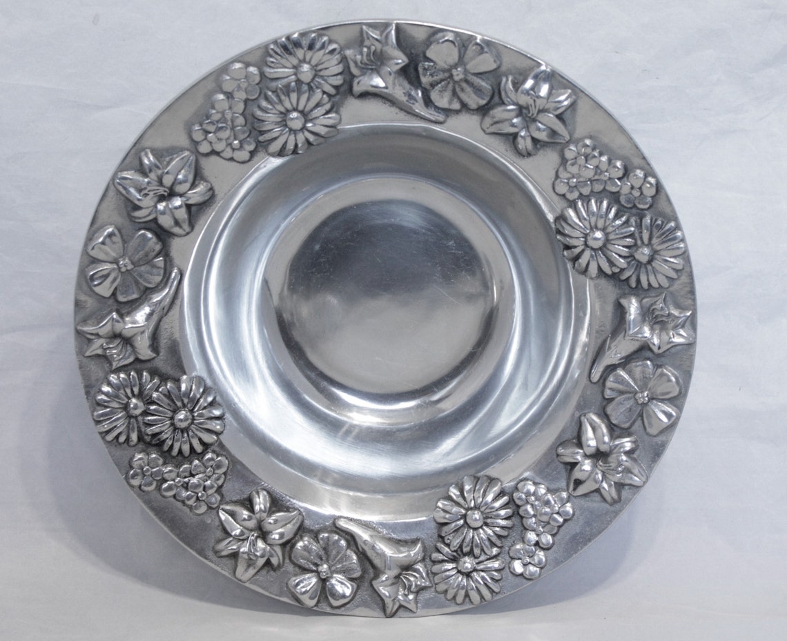 Large Vintage 1992 Mariposa Brillante Pewter Salad Bowl & Etsy