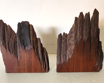 Bookends Made From 19th Century Split Walnut Rail Fence