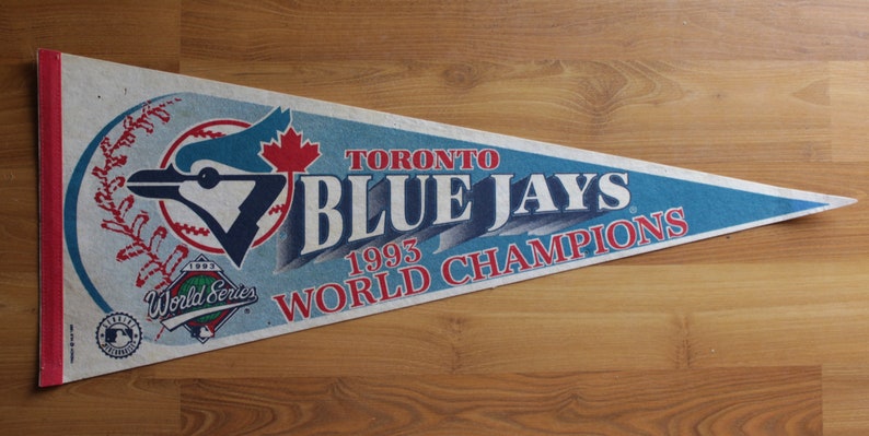 Vintage Felt Baseball Pennant Toronto Blue Jays 1993 World Etsy