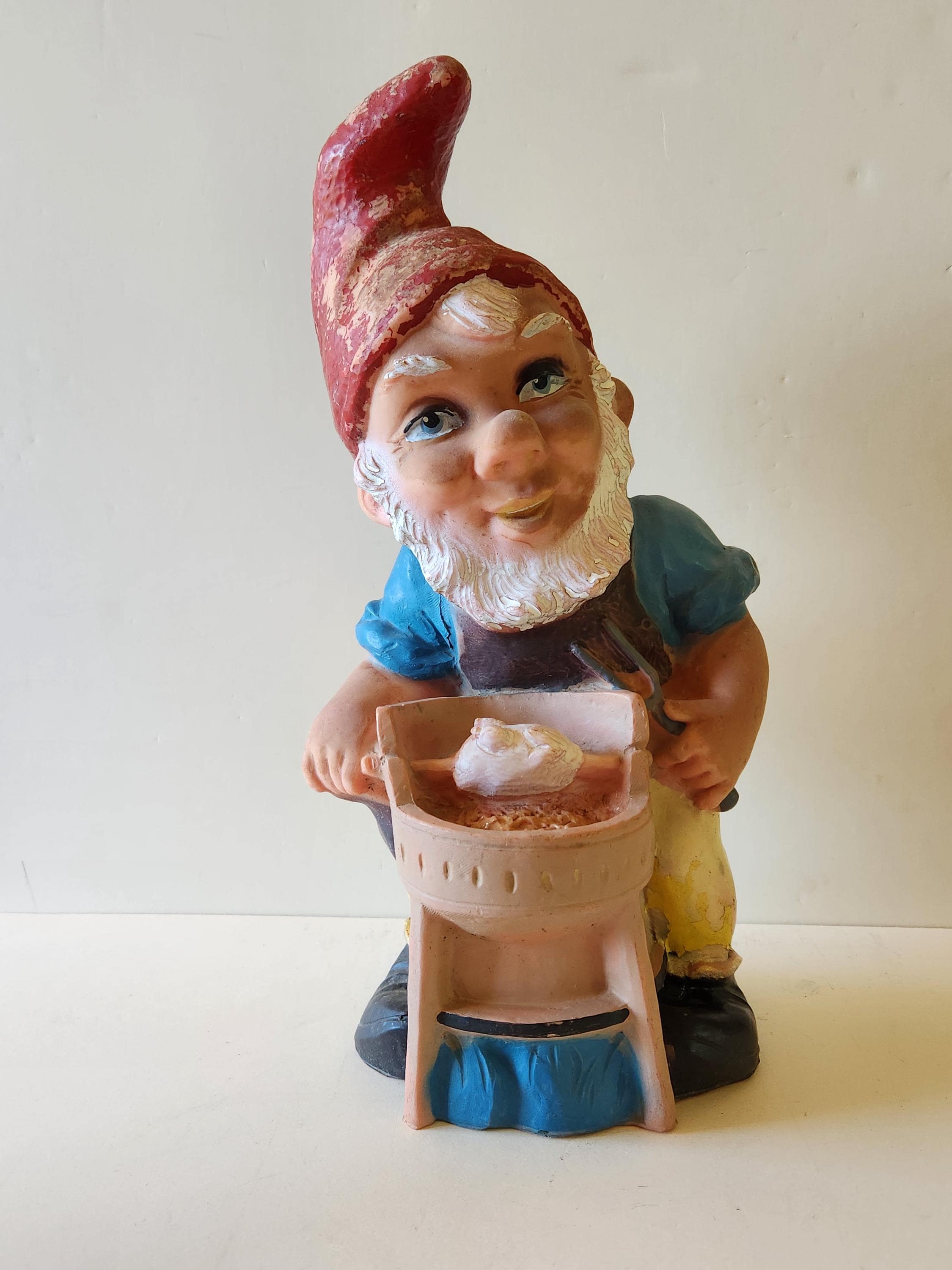 Vintage Plastic German Gustav Liebermann Garden Gnome Cooking