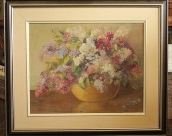 Vintage Floral Delicate Flower Bouquet Oil Painting On Canvas