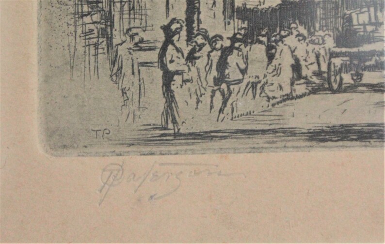 Scotland Etching Signed By Tom Paterson Antique Glasgow
