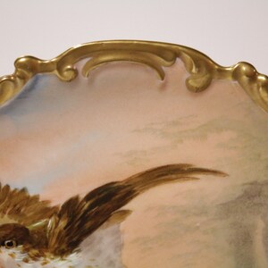 Ca.1890-1920 Signed Dubois L.Straus & Sons Limoges Quails Wall Plate afbeelding 4